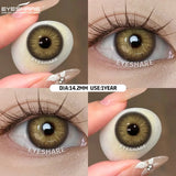 1pair Color Contact Lenses with Eyes Natural Blue Contact Lenses Brown Pupils Beauty Gray Lenses Yearly Green Contacts