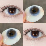 2PCS Myopia Color Contact Lenses Korean Style Prescription Blue Pupils for Eye Beauty And Makeup Fast Acting