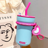 580ml Fashion Stainless Steel 316 Coffee Mug With Straw Large Capacity Leak-Proof  Vacuum Flask Cold Drink Bottle Travel Tumbler