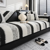 Modern Luxury Chenille Sofa Cover,  Anti Slip, 2, 3 Seater, Corner Armchair Slipcover Protector, Stripe Sofa Seat Cushion