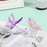 Crystal Butterfly Figurine Animal Ornaments Crafts Glass Paperweight Home Wedding Decoration Miniature Souvenir Gifts