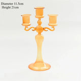 Nordic Transparent Glass Candlestick 3 Heads Candlesticks Taper Candle Holders Romantic Wedding Home Coffee Table Decor