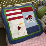 Floral Quilted Pillow Cover 45x45cm - Ruffled Lace Trim with Bow, Decorative Cushion Cover for Sofa/Bedroom, Home Décor