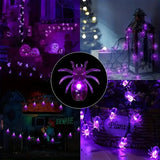 1pc 20/30 LED Halloween Spider Outdoor String Light With 8Lighting Modes Lamp Solar Powered For Home Garden Yard Halloween Decor