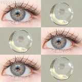 1pair Colorcon Contact Lenses Green Color Lens Natural Brown Eye Contacts Gray Pupils Beautiful Cosmetic Yearly Lenses