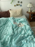 Pure Cotton Mint Heart Four-Piece Bedding Set Waed Cotton Bed eet Cover Duvet Cover Bed Canopy Sle Cotton Bedding