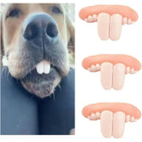 3Pcs White Fake Teeth Fake Teeth for Dogs, Dog Toys, Funny Braces, Dog Christmas Costume Suitable Dog Chew Toys Pet Supplies