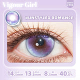 2pcs Half-year Color Contact Lenses Cosmetic Cosplay Pupils Halloween Beauty Women Makeup Blue and Purple Gradient