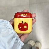 lovely red apple silicone earphone case for airpods 1 2 3 4 pro 2 soft cover cute star key chain shockproof bumper