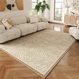 Fluffy Soft Bedside Rug Modern Style Carpets for Living Room Large Area Bedroom Decor Plaid Pattern Carpet Thick Plush Study Mat