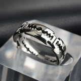 Stainless Steel Hip Hop Ring with Blade Punk Rock Black Silver Color Rings for Men Couple Jewelry Party