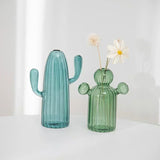 Cactus Shaped Glass Vase for Plant Creative Vase Decoration Home Desktop Decor Transparent Hydroponics Plant Vase Birthday Gift