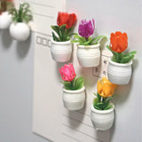 4-5pcs Cactus Fridge Magnet Plant and Flower REfrigerator Magnetic Sticker 3D Cute Grass Message Board Reminder Home Decoration