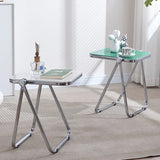 Folding Side Table - Fashionable Transparent Coffee Table for Living Room Sofa Corner & Balcony Coffe Table