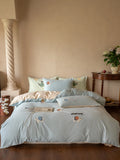 Pure Cotton  Embroidery Bedding Cover Ins Sle Single Piece Cotton Flannel Duvet Cover Skin-friendly All Seasons