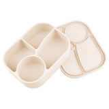 Rectangular Silicone 4 Grid Lunch Box Heat Resistant Leak Proof Food Box Microwavable With Compartments Picnic Box Office