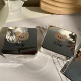 Portable Contracted Cute Little Bear Contact Lens Case Holder Storage Eye Care Container with Mirror Box