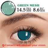 1 Pair Cosplay Color Contact Lenses Halloween Mesh Series Red White Blue Coloured Lenses  for Eyes Anime Accessories