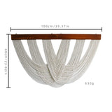 Ikeehome  Wooden Arc-shaped Decorative Tapestries, Home Living Room Wall Hangings, Hand-woven Decorative Tapestries 100x70cm/100x60cm