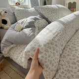Ikeehome  new class A super soft washable four-piece cartoon quilt cover dormitory bed sheet three-piece bedding
