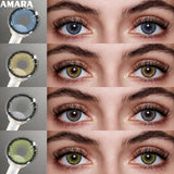 Gray Color Contact Lens 1 Pair Yearly Coloured Contact Lenses Brown Lenses for Party Cute Eyes Contacts Daily Eye Makeup