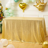 Rectangle Table Cover Golden Sequin Tablecloth Long for Wedding Birthday Party Baby Shower Events Independence Day Decorations