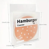 8pcs/set Burger Shape Coaster Creative Cup Pad Silicone Insulation Mat Mug Holder Kitchen Dining Bar Table Decorations Kids Gift