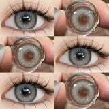 Color Contact Lenses for Eyes Gray Lense Brown Contact Blue Eyes Lenses Colorful Makeup Contact Lens Yearly 2pcs/pair