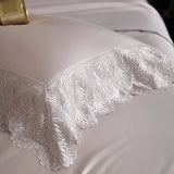 3/5Pcs Lyocell Cotton Soft Silky Embossing Quilted Bedspread, Bed Cover, Mattress Topper Coverlet, Bedsheet, Lace Pillowcases