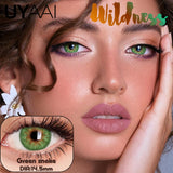 Wild Color Payoff Color Contacts Lenses Unique Multi-Tonal Radiating Design for Mesmerizing Eyes, Brown/Green/Gray,