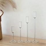 Nordic Minimalism High Footed Glass Candle Holders Romantic Candlelight Dinner Ornament for Wedding Party Table Decoration
