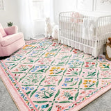 Floral Print Bedroom Carpets Vintage Art Living Room Rugs Large Area Foldable Machine Washable Soft Floor Mats Alfombra Tapis 러그
