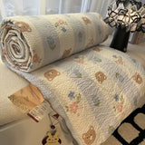 Summer Cool Quilt Comforter Ins Soft Glutinous Wrinkled Yarn  Cartoon Fun Washable Quilt Air Conditioning Quilt