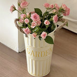 American Style Retro Natural Iron Art Flower Bucket Flower Shop Folk Floral Art Hydroponic Double Ear Vase Flower Set