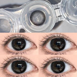 2Pcs Natural Eyes Black Contact Lenses for Eyes with Myopia Prescription Circle Soft Colored Large Diameter 14.5mm Lens
