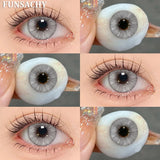 1 Pair Colored Contact Lenses for Eyes Cosmetic High Quality ARTHUR Series Gray Lenses Fashion Blue Contacts Yearly Use