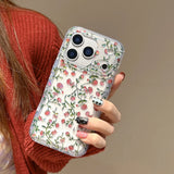 Lovely Flower Laser Glitter Phone Case for iPhone 14 15 16 16pro 16promax 17 17pro 17promax Shockproof Clear Anti-fall Cover