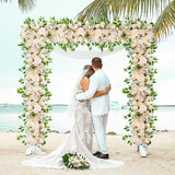Ikeehome  100cm DIY Wedding Flower Wall Decoration Arrangement Supplies Silk Peonies Rose Artificial Floral Row Decor Wed Arch Backdrop
