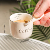 Ceramic Coffee Cup with Measurement Markings Minimalist Kitchen Small Milk Jar Espresso Mug Home Barista Coffee Brewing Cup Gift