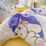 Korean Style Seersucker  Washed cotton Bedding Set  Girls Twin Queen Size Duvet Cover   Bed Linens Kids Fashion