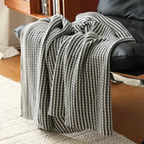 American Knitted Throw Blanket Casual Sofa Decorative Cover Modern Stripes Nap Blanket Bed Cover Cozy Boho Camping Travel Shawl