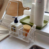 1 Stainless Steel Table Top Drain Rack, Household Adjustable Sink Storage Rack, Suitable For Kitchen, Bathroom, Sponge Storage