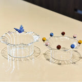 Creative Glass Crown Dish Table Plates Salad Bowls Transparent Ins Ice Cream Yogurt Pudding Dessert Cups Plates Dinnerware Gifts