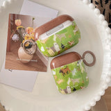 Cute Green Lawn Puppy Dog Shockproof Protective Case Cover for AirPods 1 2 3 AirPods Pro Pro 2 Soft Silicone Gloss Bumper Coque