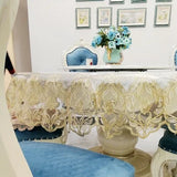 New Lace Tablecloth Pastoral round tablecloth Dining table cloths Home Embroidery table cover rose gold decoration house towel