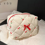 Flower Quilted Fashion Makeup Storage Bag Portable Travel Organizer Cosmetic Toiletry Pouch Cute Make Up Handbag Clutch Purse