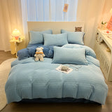 New 3D Carved Milk Fleece Single Duvet Cover Thicken The Warm Quilt Cover in Autumn and Winter Skin-friendly Bedding