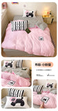 Kawaii Cartoon Dog Washed Cotton Bedding Set for Girl Boys Skin-friendly Duvet Cover Set with Sheet Soft Comfortable Quilt Cover