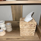 Boho Home Decoration, Rattan Tissue Box Cover Decorative Woven Square Tissue Box Wicker Tissues Storage Box Handkerchief Box