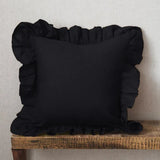 100% Pure Linen Ruffle Throw Pillowcases,Soft Comfortable Cushion Cover,Home Decor Sofa Pillows Cover,Living Room Couch Ornament